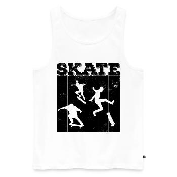 Skate, skaten, Skater, Skateboard - Männer Premium Bio Tank Top - Weiß - Vorne - Michal (187cm)