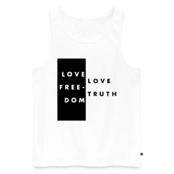 Freiheit lieben - Männer Premium Bio Tank Top - Weiß - Vorne - Michal (187cm)