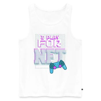 Für NFT spielen - Männer Premium Bio Tank Top - Weiß - Vorne - Michal (187cm)