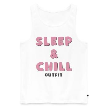 Schlaf und Chill Outfit - Männer Premium Bio Tank Top - Weiß - Vorne - Michal (187cm)