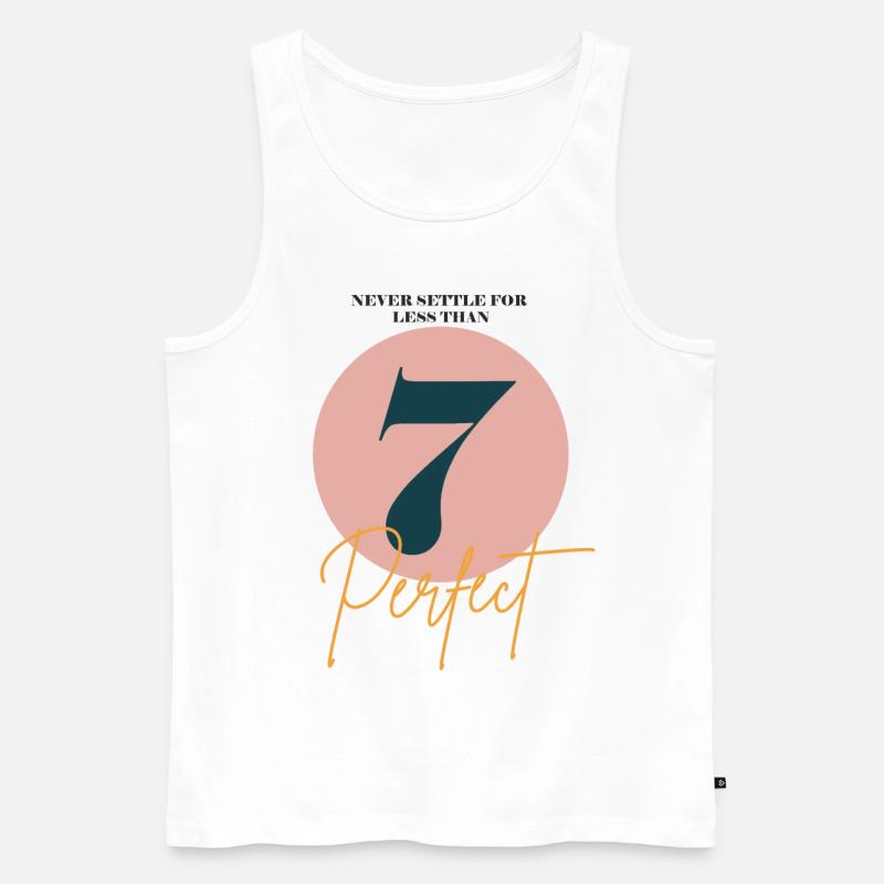 Sieben perfekt - Männer Premium Bio Tank Top - Weiß