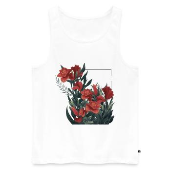 Blumenfest 2 - Männer Premium Bio Tank Top - Weiß - Vorne - AI Model Male 178 light (178cm)