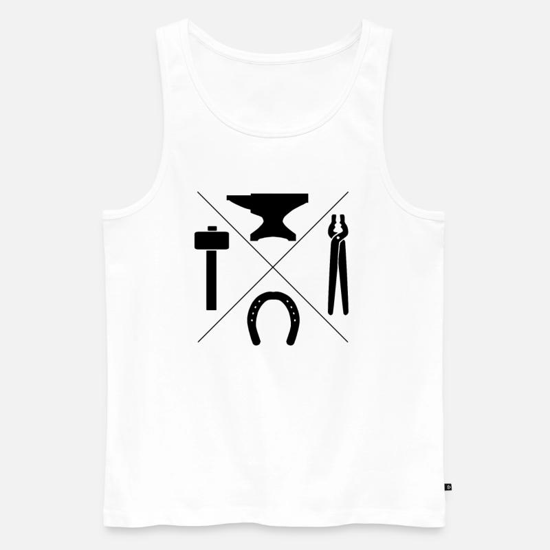 Hufschmied Schmied Geschenk - Männer Premium Bio Tank Top - Weiß
