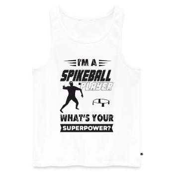 I'm a Spikeball Player What's your Superpower ? - Männer Premium Bio Tank Top - Weiß - Vorne - Michal (187cm)