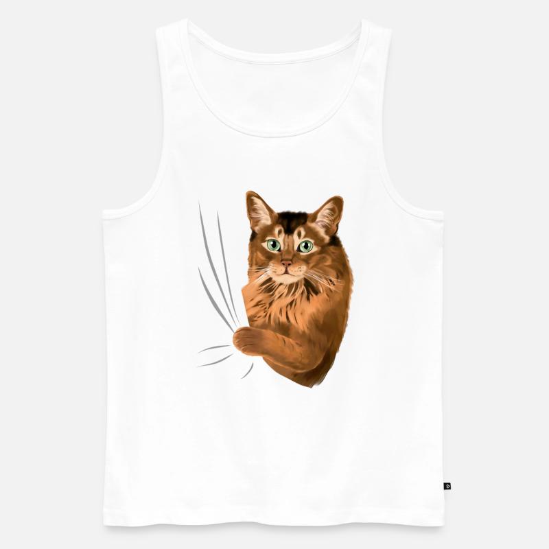 Somalikatze - Männer Premium Bio Tank Top - Weiß