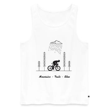 Cadeau de vélo de vélo pour les cyclistes VTT - Débardeur bio Premium Homme - blanc - Devant - Michal (187cm)