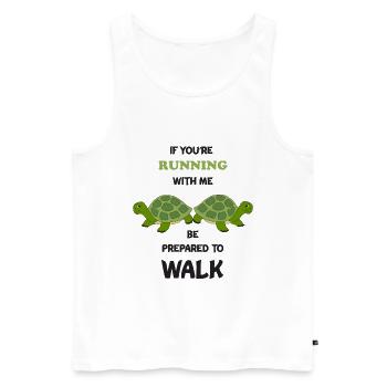 Running Funny Run Turtle Marathon Runner Geschenk - Männer Premium Bio Tank Top - Weiß - Vorne - Michal (187cm)