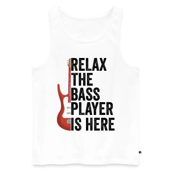 E-Bass Bass Bassist Bass-Gitarrist Geschenk - Männer Premium Bio Tank Top - Weiß - Vorne - Michal (187cm)