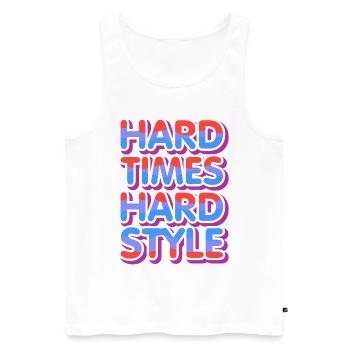 Hardstyle Rave Techno Spruch Feiern Festival - Männer Premium Bio Tank Top - Weiß - Vorne - Michal (187cm)