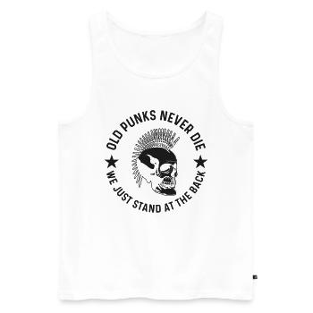 Old Punk Punker Punk Rock Rock Grandpa Lustig - Men's Premium Organic Tank Top - white - Front - Michal (187cm)