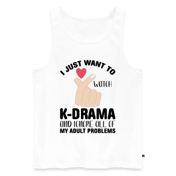 K-Drama Kdrama Korea Seoul Ramen Hallyu - Männer Premium Bio Tank Top - Weiß - Vorne - AI Model Male 178 light (178cm)
