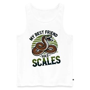 Mein bester Freund hat Schuppen Schlangenliebhaber - Männer Premium Bio Tank Top - Weiß - Vorne - AI Model Male 178 light (178cm)