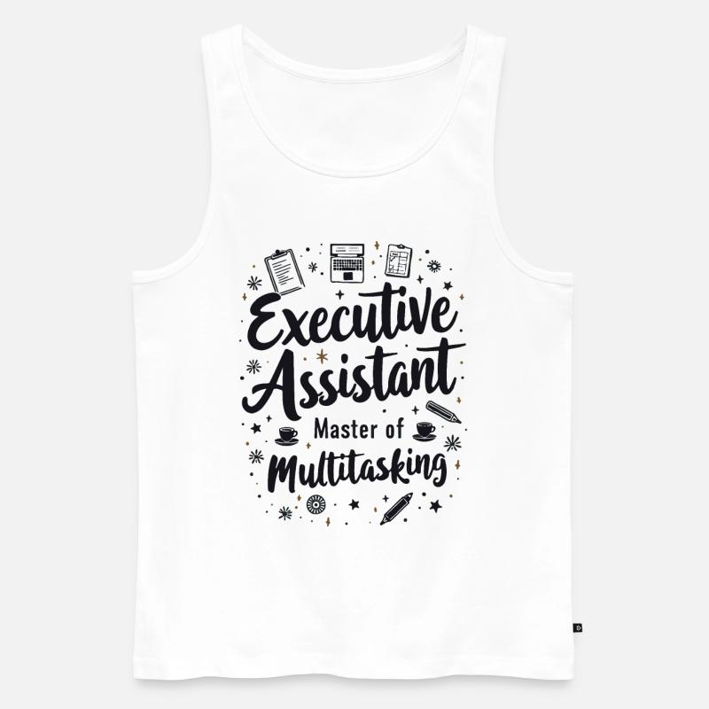Assistent der Geschäftsführung Multitasking Expert - Männer Premium Bio Tank Top - Weiß