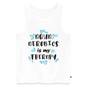 Aqua Aerobics Is My Therapy - Men's Premium Organic Tank Top - white - Front - AI Model Male 178 light (178cm)