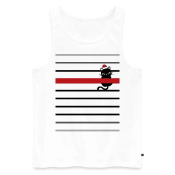 Schwarzer Seemann rotes Band Katzenblume Weihnachten - Männer Premium Bio Tank Top - Weiß - Vorne - AI Model Male 178 light (178cm)