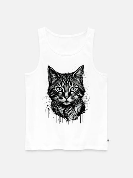 Kätzchen-Tattoo 🐾 1 - Männer Premium Bio Tank Top - Weiß