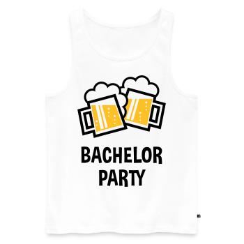 Bachelor Party (Stag Night Bavarian Beer Mugs 2C) - Men's Premium Organic Tank Top - white - Front - Michal (187cm)