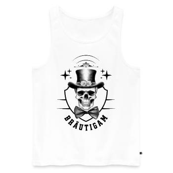 Bachelor Party Groom Skull Bachelor Party - Men's Premium Organic Tank Top - white - Front - AI Model Male 178 light (178cm)