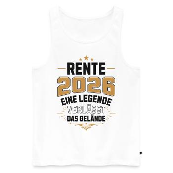 Pension 2026 Retraité Retraité Légende Retraite - Débardeur bio Premium Homme - blanc - Devant - Michal (187cm)