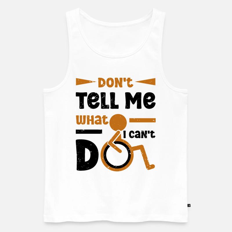 Rollstuhl Rollstuhlfahrer Beinamputation - Männer Premium Bio Tank Top - Weiß
