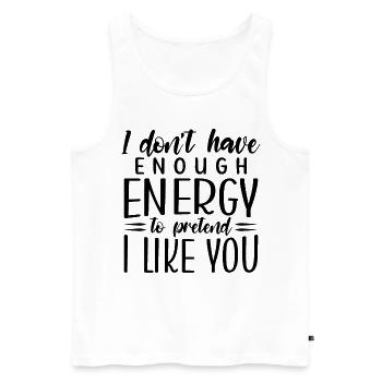 Introvertiert Schüchtern Antisozial - Männer Premium Bio Tank Top - Weiß - Vorne - Michal (187cm)