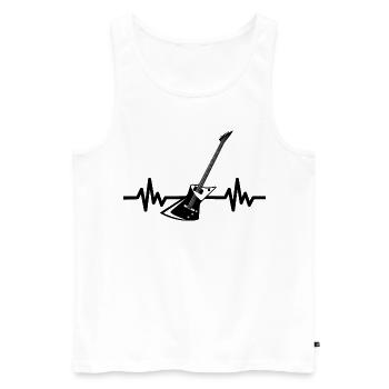 Herzschlag Gitarre - Rock n Roll Punk Band Metal - Männer Premium Bio Tank Top - Weiß - Vorne - Michal (187cm)