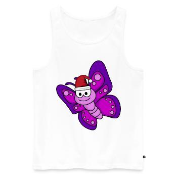 Butterfly Comic Christmas - Débardeur bio Premium Homme - blanc - Devant - Michal (187cm)