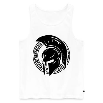 Spartaner Helm Gladiator Sparta - Männer Premium Bio Tank Top - Weiß - Vorne - AI Model Male 178 light (178cm)