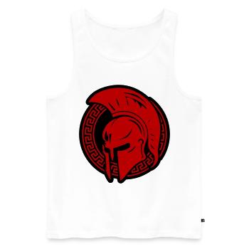 Spartaner Helm Gladiator Sparta - Männer Premium Bio Tank Top - Weiß - Vorne - AI Model Male 178 light (178cm)