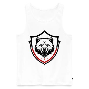 Grizzly Bear Shield - Men's Premium Organic Tank Top - white - Front - AI Model Male 178 light (178cm)
