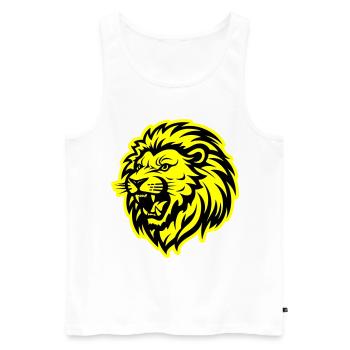 Lion's Head Lion Animal - Men's Premium Organic Tank Top - white - Front - Michal (187cm)