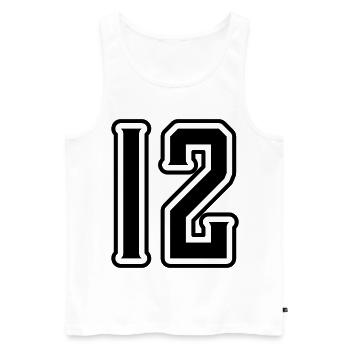 12 Zahl symbol - Männer Premium Bio Tank Top - Weiß - Vorne - Michal (187cm)