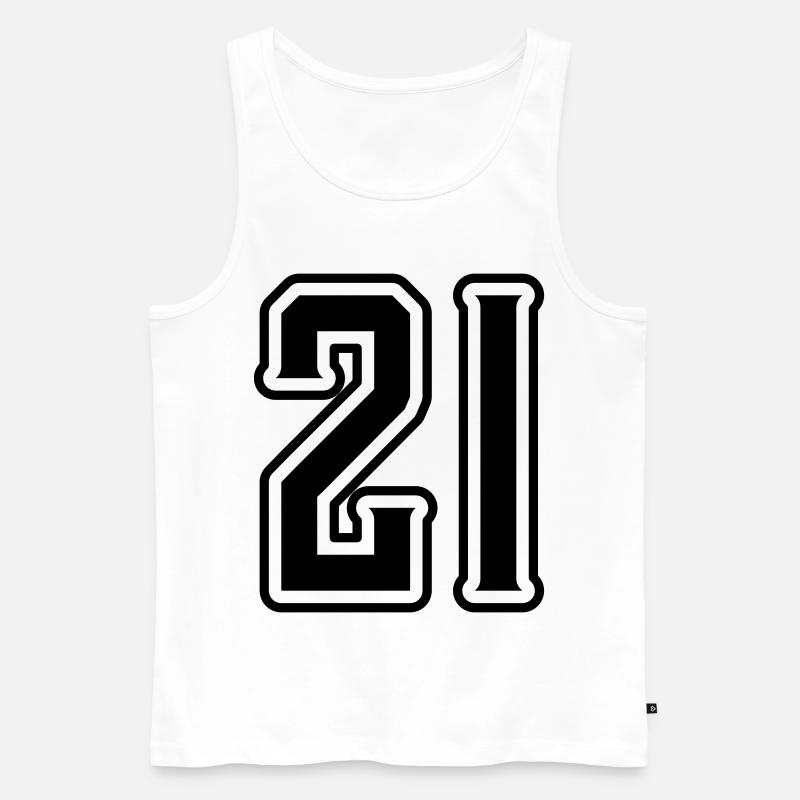 Symbole numérique 21 - Débardeur bio Premium Homme - blanc