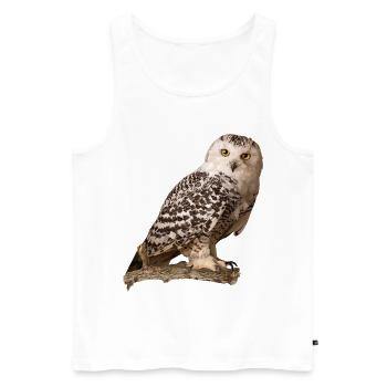 Schnee-Eule - Männer Premium Bio Tank Top - Weiß - Vorne - AI Model Male 178 light (178cm)
