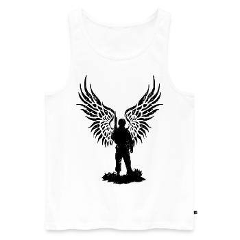 2reborn soldat soldat ange ailes d'aile d'ange h - Débardeur bio Premium Homme - blanc - Devant - AI Model Male 178 light (178cm)