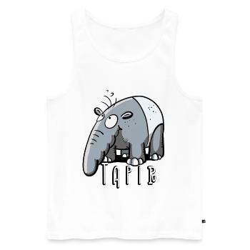 Cooler Tapir I Comic I Tiermotiv I Tiere Geschenk - Männer Premium Bio Tank Top - Weiß - Vorne - Michal (187cm)