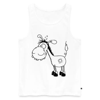 Esel - Langohresel - Eselchen - Männer Premium Bio Tank Top - Weiß - Vorne - AI Model Male 178 light (178cm)