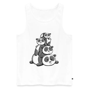 Kawaii Panda Bears I Manga Anime Pandas Gifts - Men's Premium Organic Tank Top - white - Front - Michal (187cm)