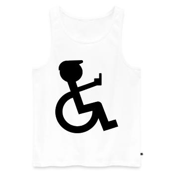 Wheelchair rider shows middle finger # - Men's Premium Organic Tank Top - white - Front - Michal (187cm)