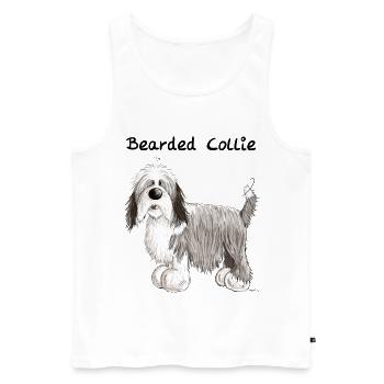 Lustiger Bearded Collie - Männer Premium Bio Tank Top - Weiß - Vorne - Michal (187cm)