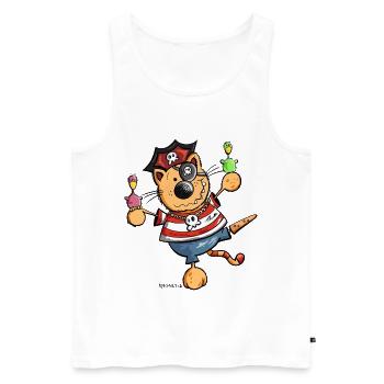 Mignon chat comique - Débardeur bio Premium Homme - blanc - Devant - AI Model Male 178 light (178cm)