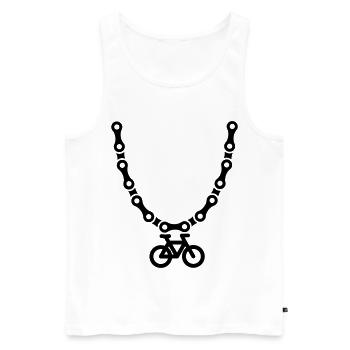 Mountain bike MTB necklace bicycle chain ATB - Men's Premium Organic Tank Top - white - Front - AI Model Male 178 light (178cm)