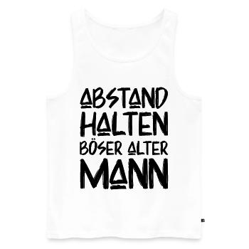 Abstand Halten Böser Alter Mann Lustige Sprüche - Männer Premium Bio Tank Top - Weiß - Vorne - AI Model Male 178 light (178cm)