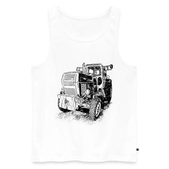Tracteur Fortschritt ZT 303 E - Débardeur bio Premium Homme - blanc - Devant - AI Model Male 178 light (178cm)