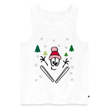 Winter sports, comic - Men's Premium Organic Tank Top - white - Front - AI Model Male 178 light (178cm)