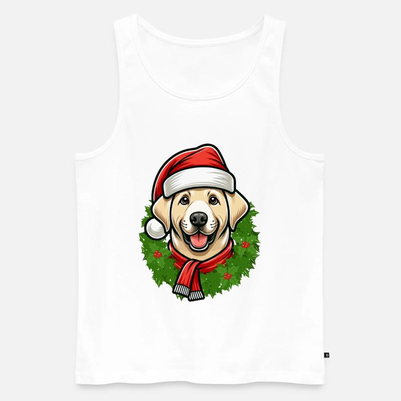 Weihnachts Labrador Hunde-Freunde - Männer Premium Bio Tank Top - Weiß