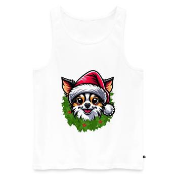 Mode de Noël et Chihuahua pour les amoureux des chiens - Débardeur bio Premium Homme - blanc - Devant - AI Model Male 178 light (178cm)