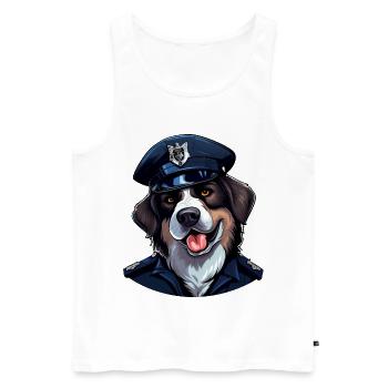 Dogs Police - Men's Premium Organic Tank Top - white - Front - AI Model Male 178 light (178cm)