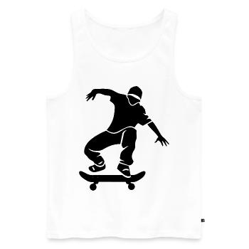 Skateboarder Sketch - Men's Premium Organic Tank Top - white - Front - AI Model Male 178 light (178cm)