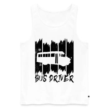 Bus driver - Men's Premium Organic Tank Top - white - Front - Michal (187cm)